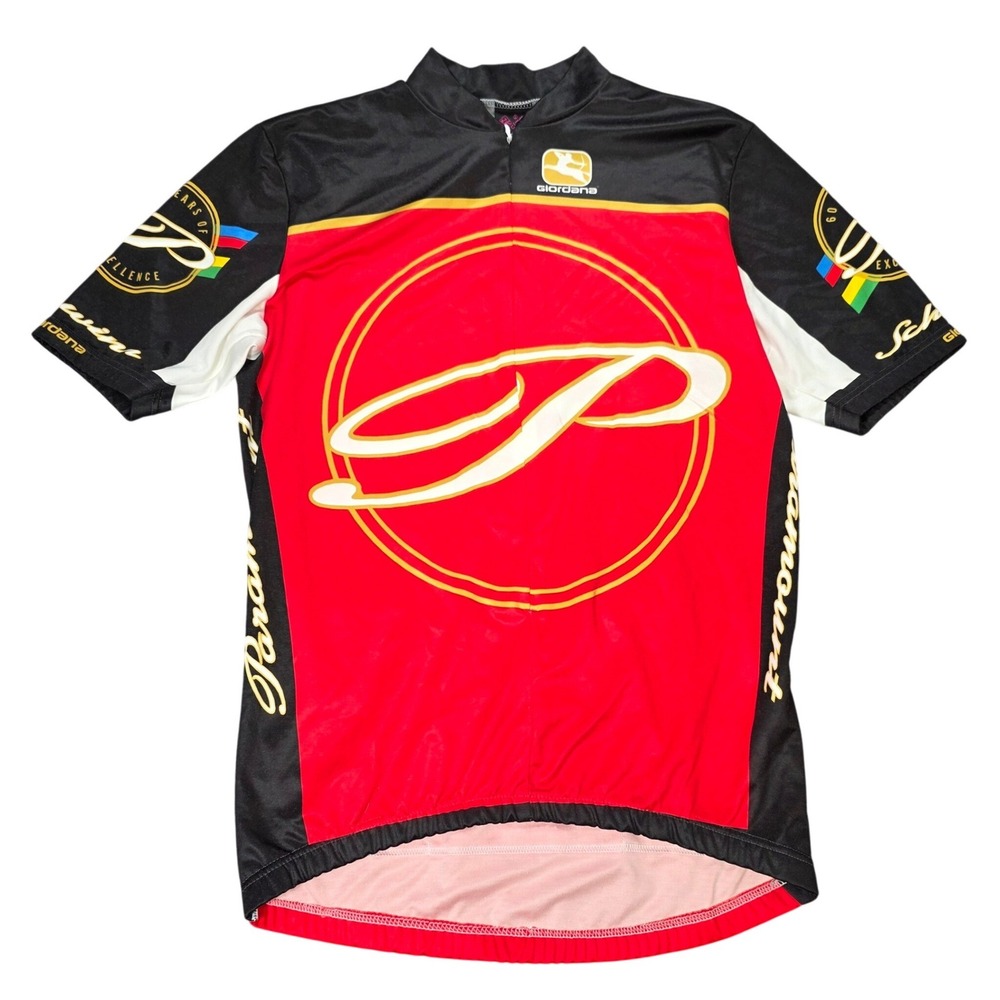 Giordana Paramount Cycling Jersey Men's Size M Red Black 60 Years Italy Vintage